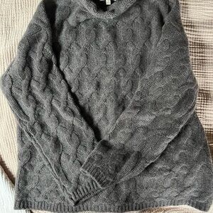 Haven Gray Cable Knit Turtleneck Sweater